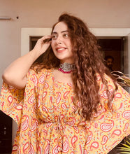 Load image into Gallery viewer, Yellow Floral Print Kaftan (Top Only)
