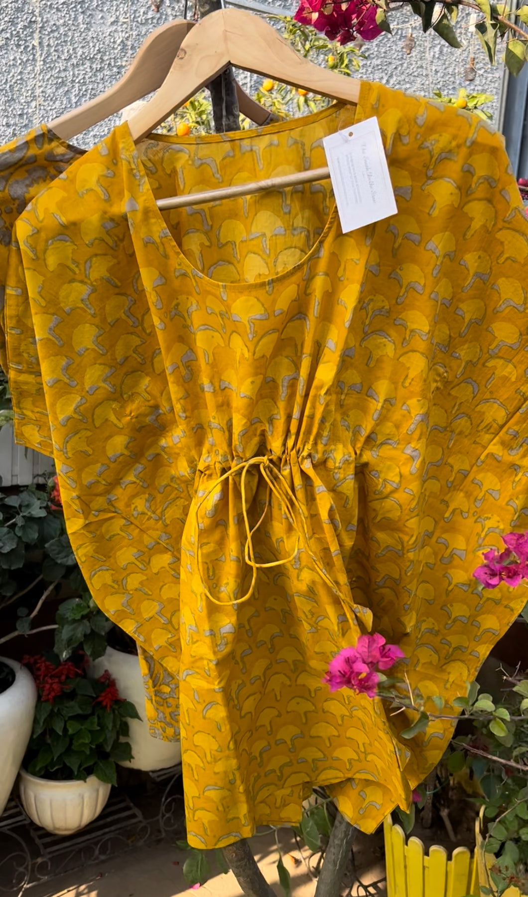 Mustard/Yellow Print Kaaftan